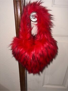 Heart Shaped Furry Purse